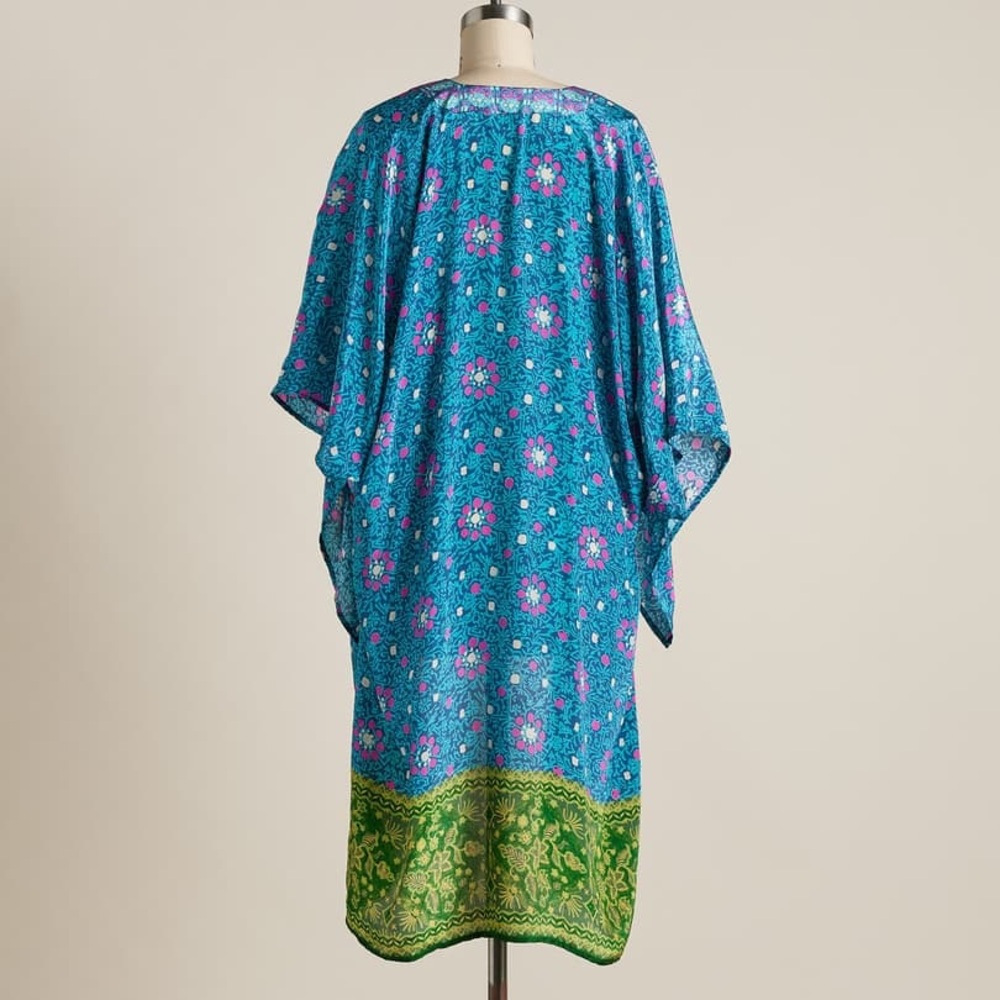 Sundance Teal & Pink Floral Swim Coverup - Picture 4 of 12